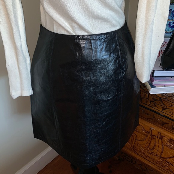 Copper Key Skirts Glazed Black Leather Mini Skirt Y2k Sz 5 Poshmark